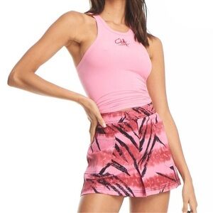 I AM GIA Pink/ Black Tiger Print Mini Skirt Size Medium